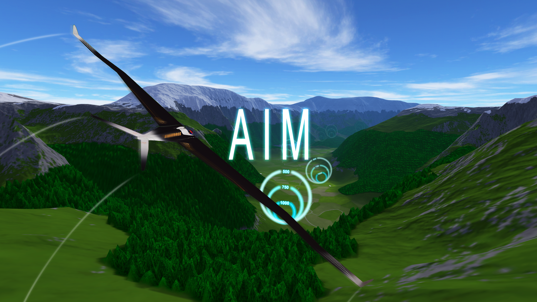 ICAROS AIM — Alpenlandschaft und Highscore